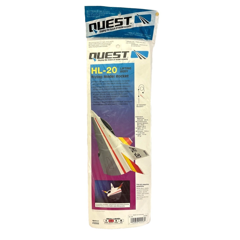 Quest HL-20 Lifting Body Flying Model Rocket Kit - sealed #2008